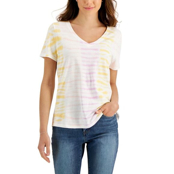 Style & Co. Tops - Style & Co Cotton Printed V Neck T-Shirt